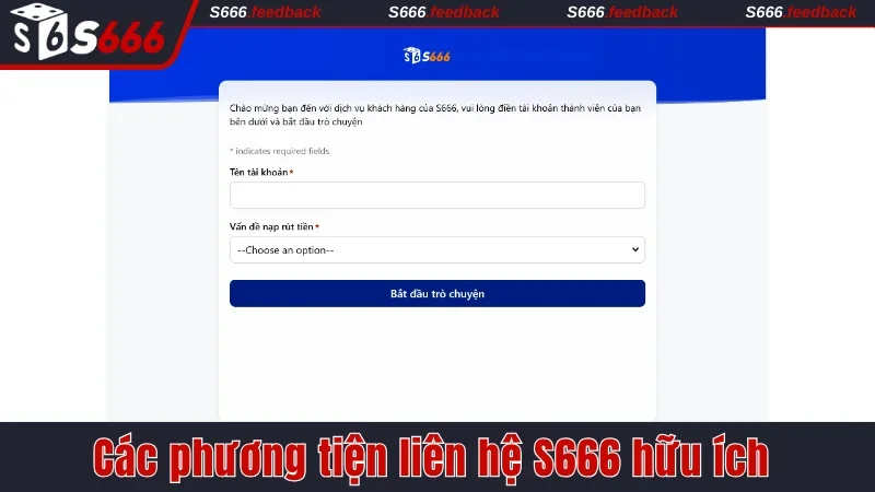 Các phương tiện liên hệ S666 hữu ích 