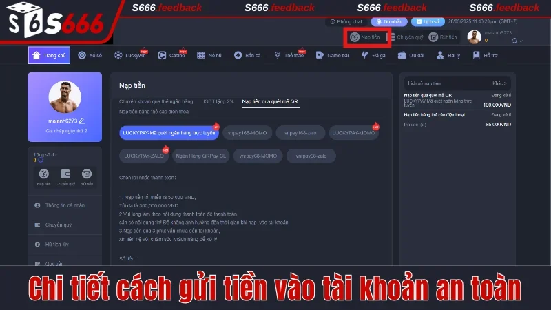 Chi tiết cách gửi tiền vào tài khoản an toàn