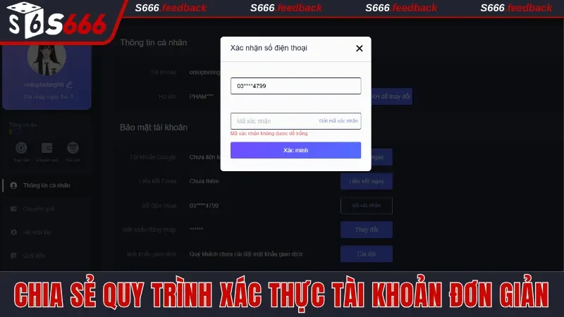 Chia sẻ quy trình xác thực tài khoản đơn giản