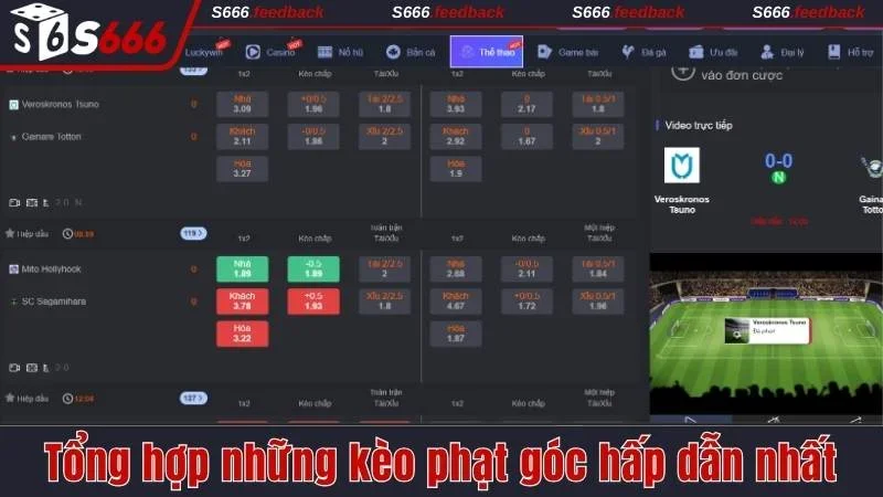 TOP những kèo phạt góc được quan tâm nhất tại S666 