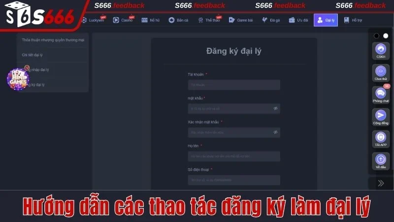 Hướng dẫn các thao tác đăng ký làm đại lý 